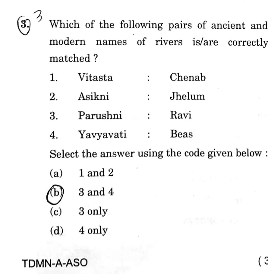 the actual UPSC GS Series D question