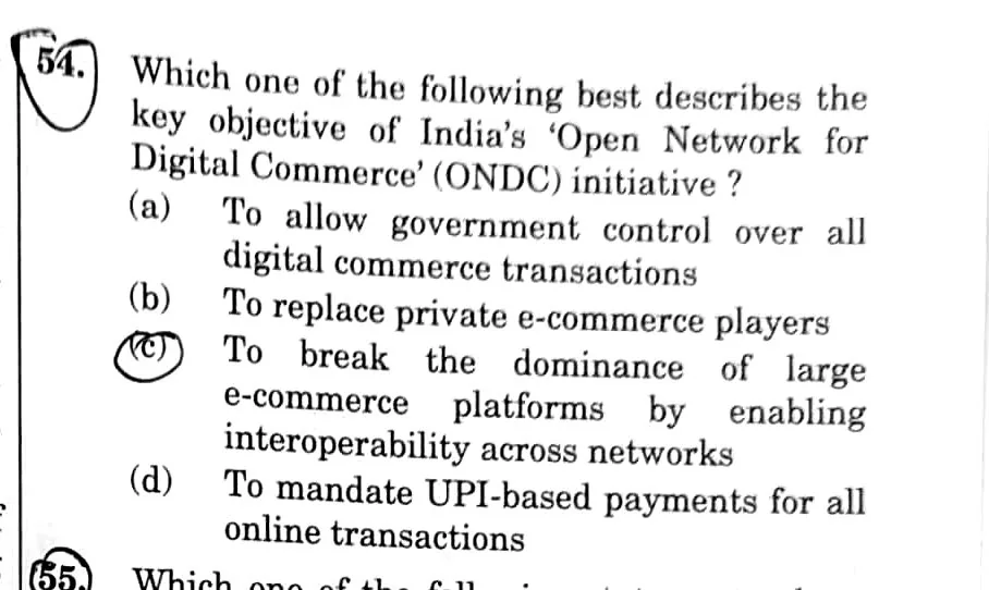 the actual UPSC GS Series D question