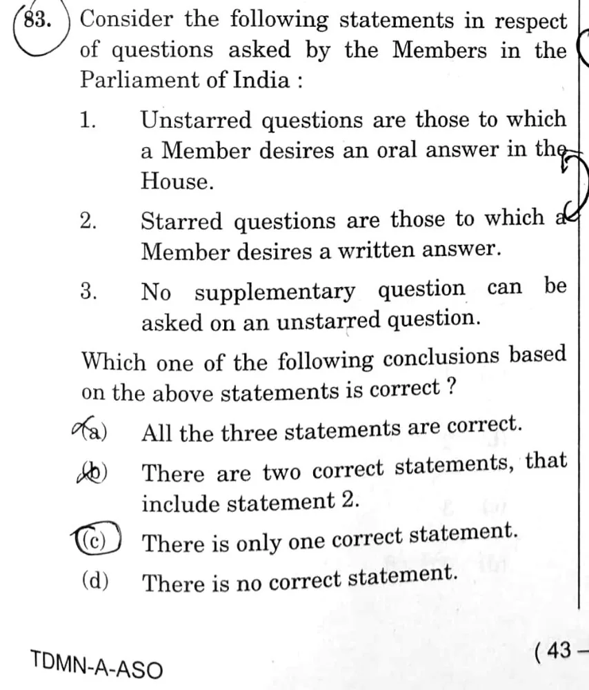 the actual UPSC GS Series D question